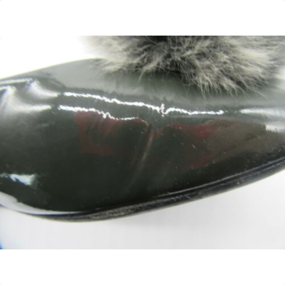 STEVEN DANN grey patent leather pom-pom flats - Picture 6 of 8